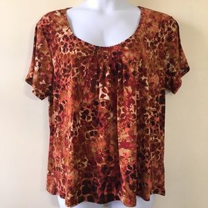 Ruby Rd. Woman Red/Orange short sleeved top-2X.